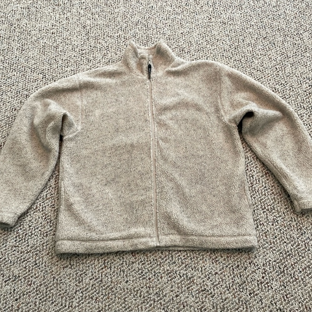 Old Navy Beige/Tan Zip Up Coat. Large. Y2K